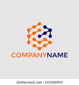 connection circle that forms letters f and C with arrows