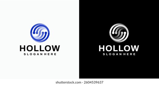 Connection circle vector logo design with modern, simple, clean and abstract style. Icon for business, technology, communication and personal branding.