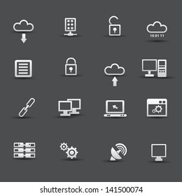 Connection and cloud computing icons,vector