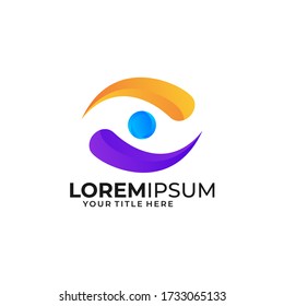 connection colorfull logo design template