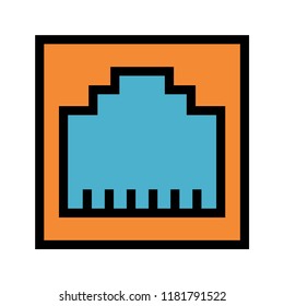 connection colour line vector icon