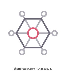 connection colour line vector icon