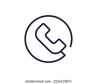Concepto de conexión y comunicación. Signo de esquema moderno para sitios web, aplicaciones, anuncios, tiendas, banners. Trazo editable. Icono de línea del vector del teléfono o del teléfono