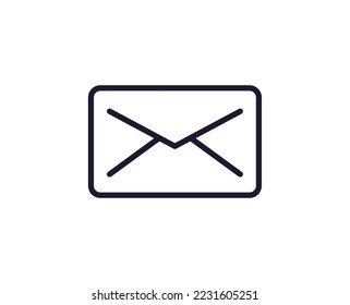 Connection and communication concept. Modern outline sign for web sites, apps, adverts, shops, banners. Editable stroke. Vector line icon of envelope as symbol of post and letter 