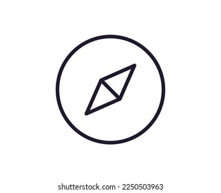 Connection and communication concept. Modern outline sign for web sites, apps, adverts, shops, banners. Editable stroke. Vector line icon of compass 