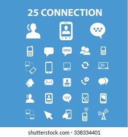 connection, communication, network  icons, signs vector concept set for infographics, mobile, website, application
