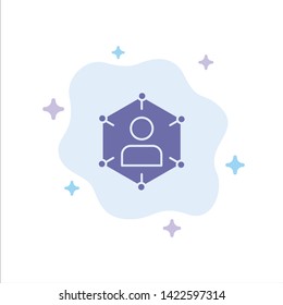 Connection, Communication, Network, People, Personal, Social, User Blue Icon on Abstract Cloud Background
