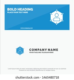 Connection, Communication, Network, People, Personal, Social, User SOlid Icon Website Banner and Business Logo Template. Vector Icon Template background