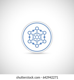 Connection and communication sign. Futuristic hexagonal element. Science.