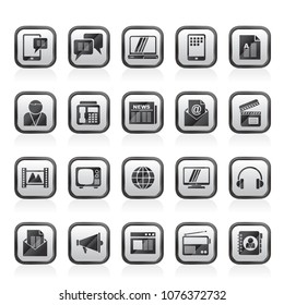 Connection, communication and technology icons - vector icon set