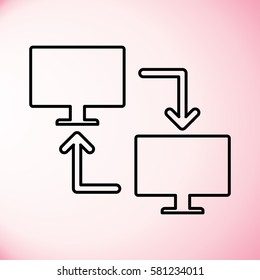Connection computer icon, Networking icon