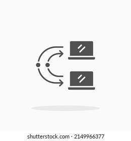 Equipo de conexión que vincula el icono de glifo. Se puede usar para productos digitales, presentación, diseño de impresión y más.