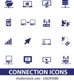 connection, computer network icons, signs set, vector