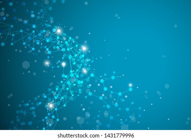 connection concept of fluorescence molecules and DNA is used in medicine and business.
