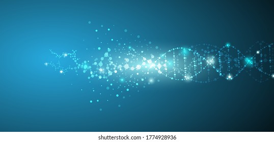 connection concept of fluorescence molecules and DNA is used in medicine and business.