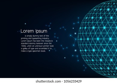 Connection concept. Global network connection World map abstract technology background global business innovation concept.