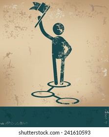 Connection concept,human resource design on old background,grunge vector