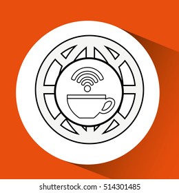 connection concetp globe coffee internet wifi vector illustration eps 10
