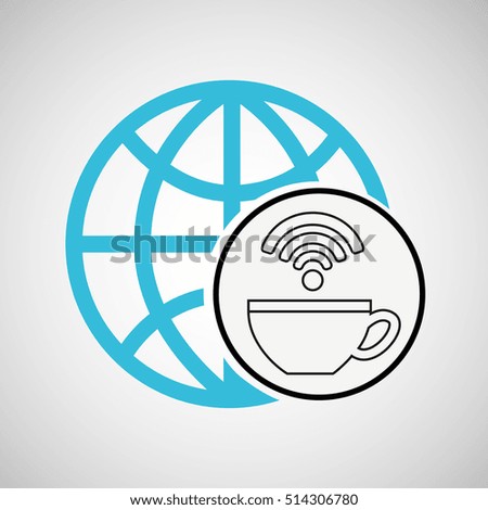 connection concetp globe coffee internet wifi vector illustration eps 10