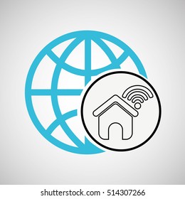 connection concetp globe home wifi vector illustration eps 10