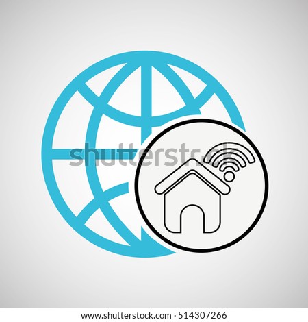 connection concetp globe home wifi vector illustration eps 10