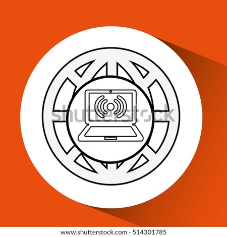 connection concetp globe laptop wifi vector illustration eps 10