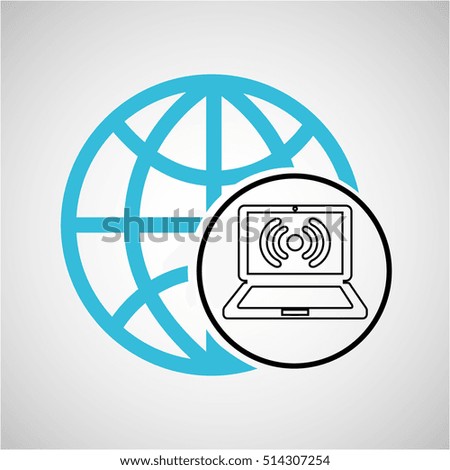 connection concetp globe laptop wifi vector illustration eps 10