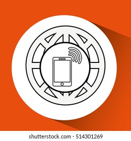 connection concetp globe smartphone wifi vector illustration eps 10