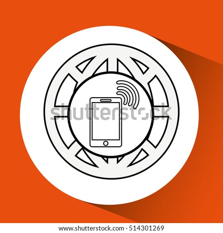 connection concetp globe smartphone wifi vector illustration eps 10