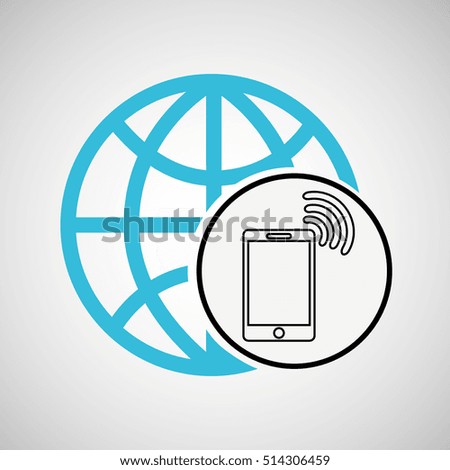 connection concetp globe smartphone wifi vector illustration eps 10