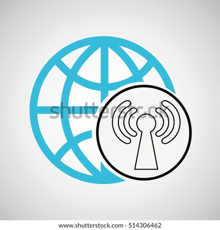 connection concetp globe symbol wifi vector illustration eps 10