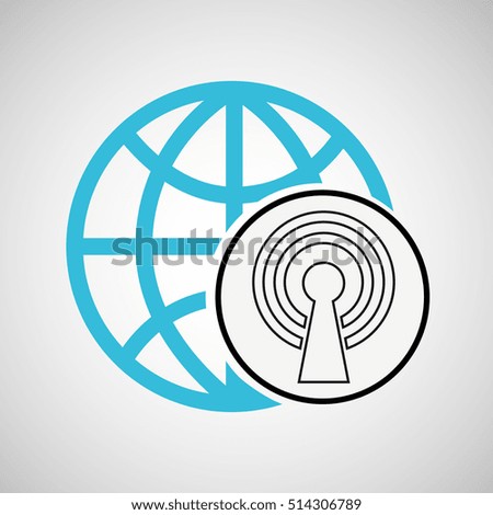 connection concetp globe tower wifi vector illustration eps 10