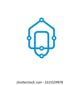 connection data logo design vector template sign