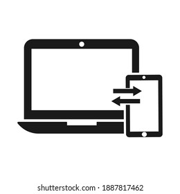 Connection data synchronization icon , icon flat style in trendy design isolated. Vector illustration color editable isolated on blank background. Eps 10.