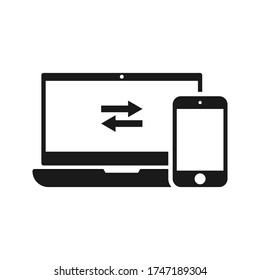 Connection data synchronization icon - vector illustration color editable isolated on blank background