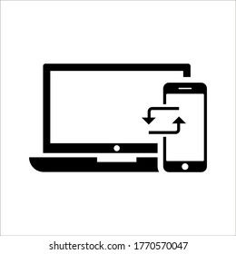 Connection data synchronization icon - vector illustration color editable on white background
