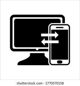 Connection data synchronization icon - vector illustration color editable on white background