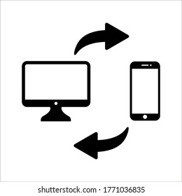 Connection data synchronization icon - vector illustration color editable on white background