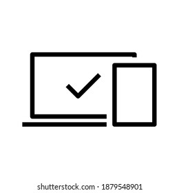 Connection data synchronization icon - vector illustration color editable isolated on blank background