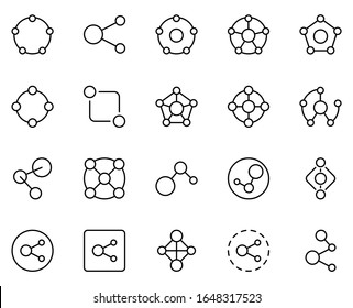 Iconos de diseño de conexión establecidos. Iconos vectoriales de línea delgada para conceptos móviles y aplicaciones web. Iconos de primera calidad en estilo plano. Colección del logotipo del contorno negro de alta calidad