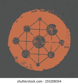 Connection design on grunge background,grunge vector