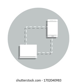 conexión, icono de identificación de dispositivos. Glifo simple, vector plano de iconos de negocio para ui y ux, sitio web o aplicación móvil