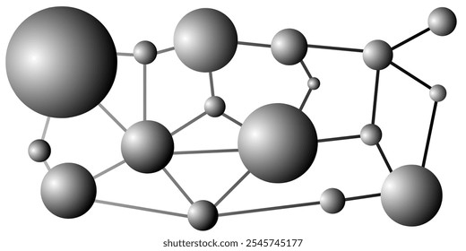 Connection Diagram Vector Icon for Professional Use, illustration of connected molecules