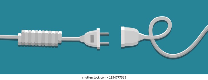 Connection, disconnection electricity. Vector illustration flat design. 