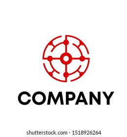 Connection dot with letter S logo design