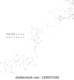 Connection dots and lines background. Minimal molecule background. Vector low poly design