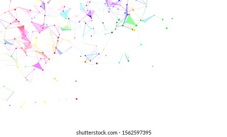 Connection of dots and lines on a white background. Abstract vector illustration.