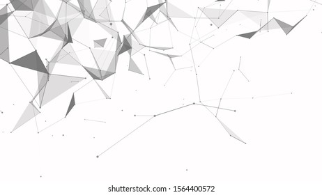 Connection of dots and lines on a white background. Abstract vector illustration.