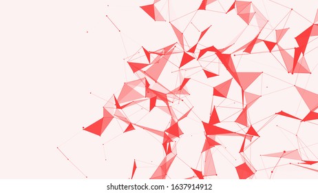 Connection of dots and lines on a white background. Abstract vector illustration.