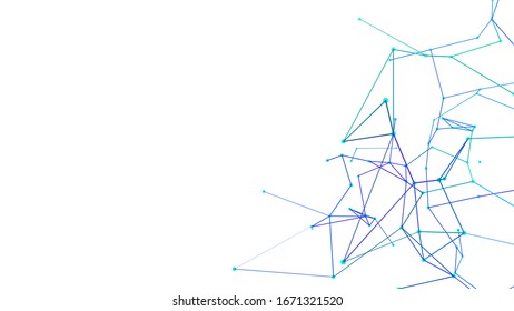 Connection of dots and lines on a white background. Abstract vector illustration.